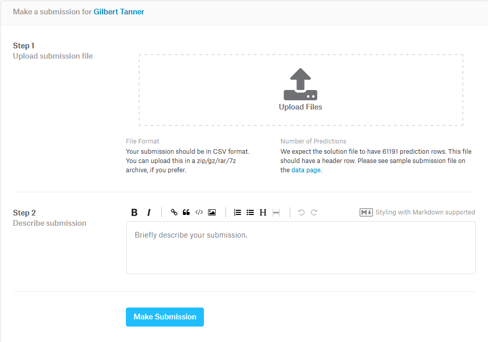 Kaggle submit results