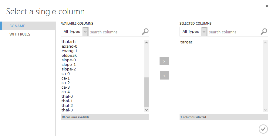 Selecting label column