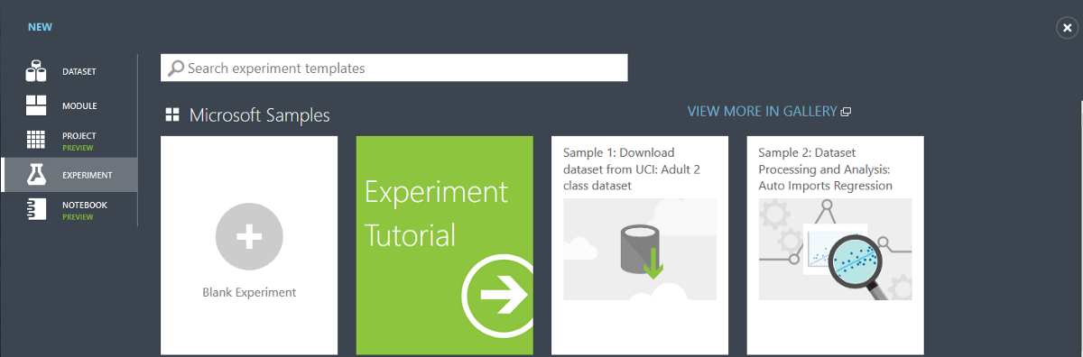 Creating a new experiment
