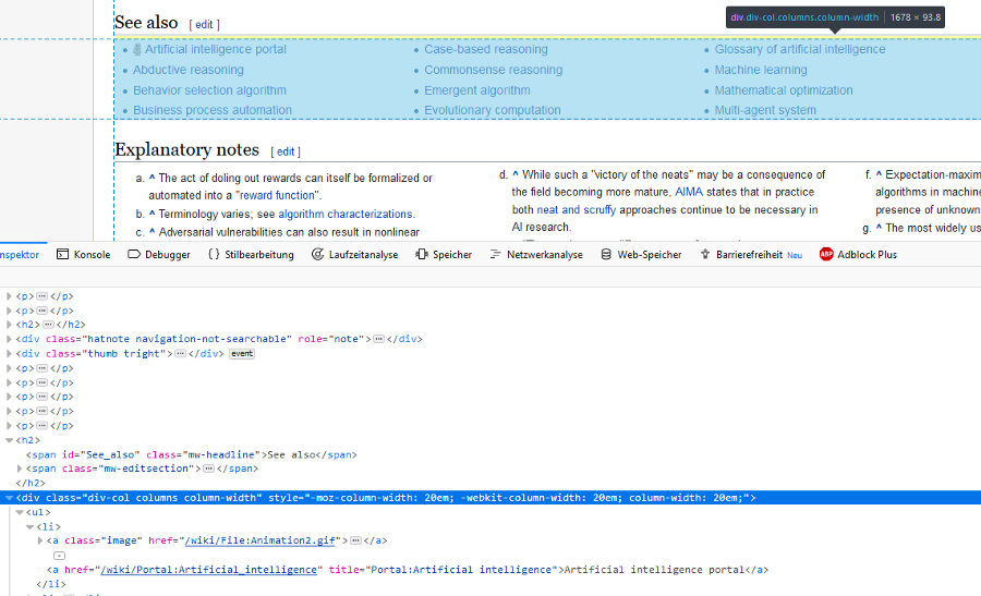 Inspecting website